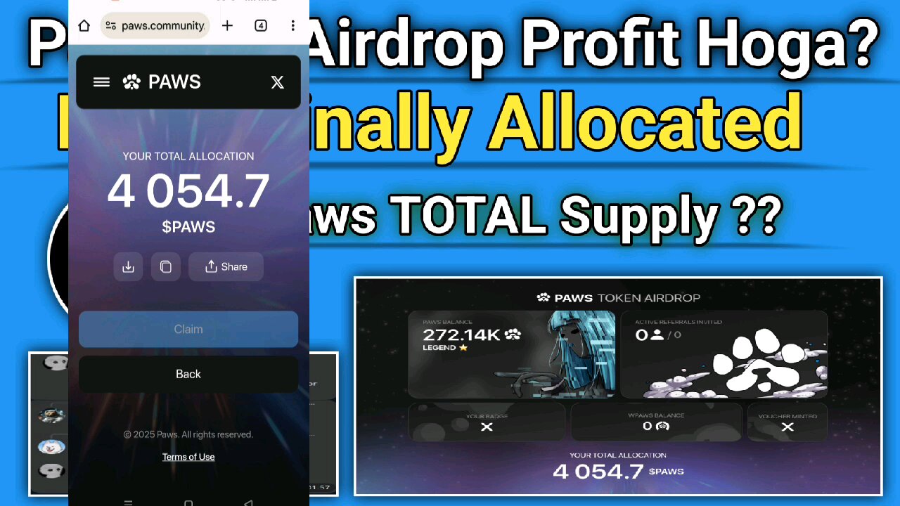 Paws Finally Airdrop Allocated | Airdrop Profit Hoga??