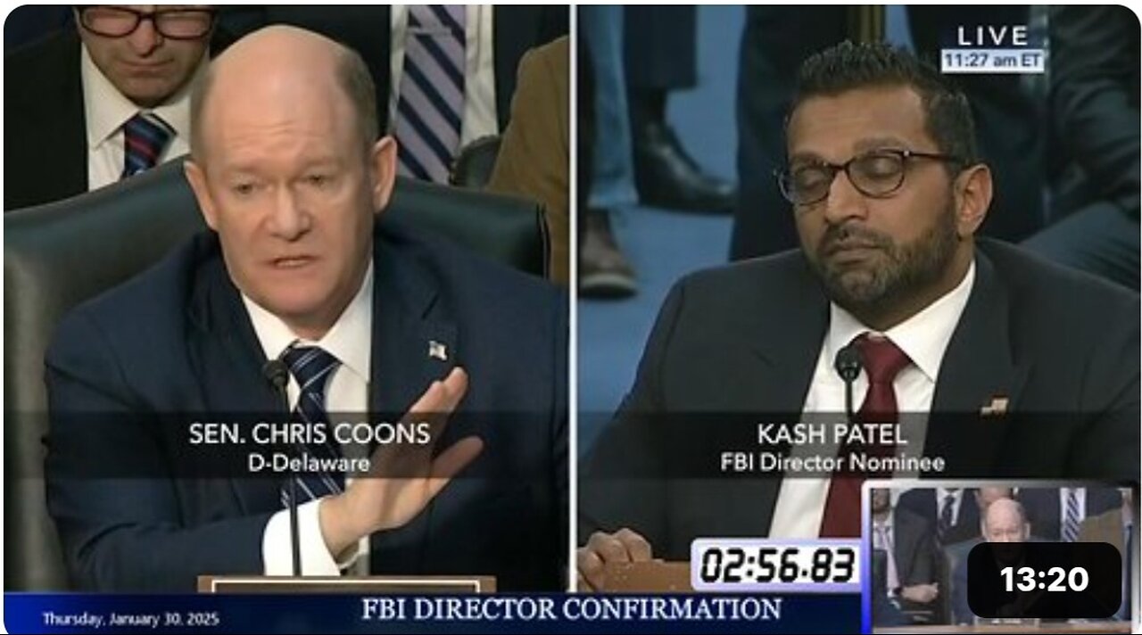 Chris Coons at Kash Patel FBI confirmation hearing * Jan. 30, 2025