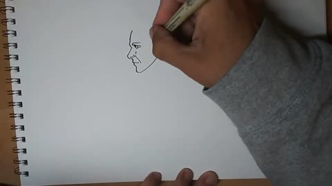 QUICK Freestyle Head Drawing From Mind! Micron Pen Ink on Paper