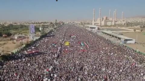 📣 🇾🇪 The heart of Sana'a beats as millions chant in unison, filling the capital with their voices: