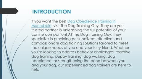 Best Dog Obedience Training in Moorabbin