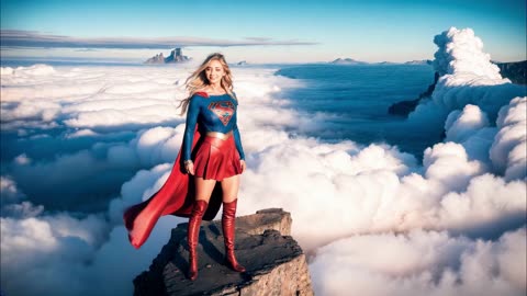 Beautiful and Sexy Super Girl In The Sky