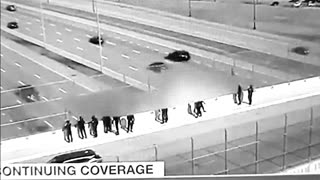 Neo-nazis demonstrates over freeway (ohio)