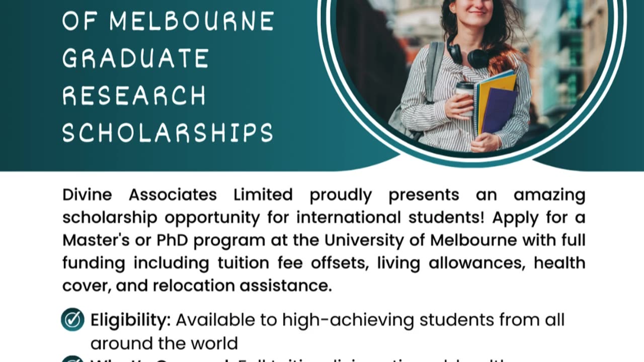 Fully Funded Melbourne Scholarships by Divine Associates Limited