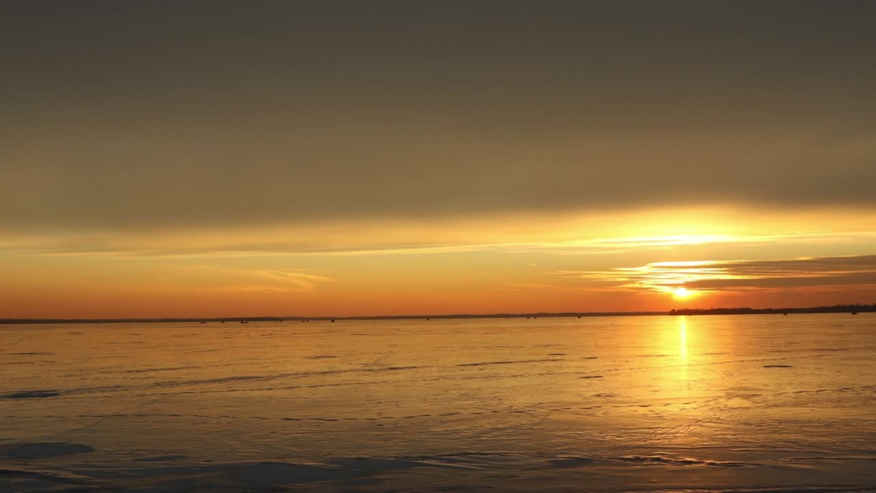 Sunset on the ice lake, January 9 2025 #sunset #timelapse #viralvideos