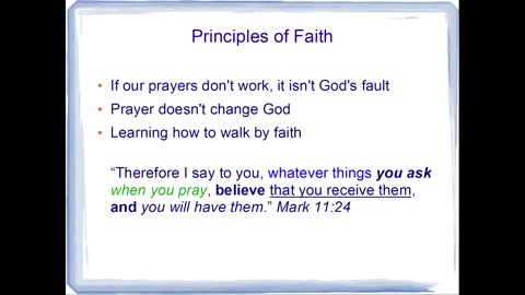 We cannot walk by faith if we don't understand the Principles of Faith