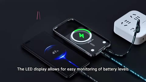 10000mAh Magnetic Power Bank with Digital Display 15W Wireless Charger