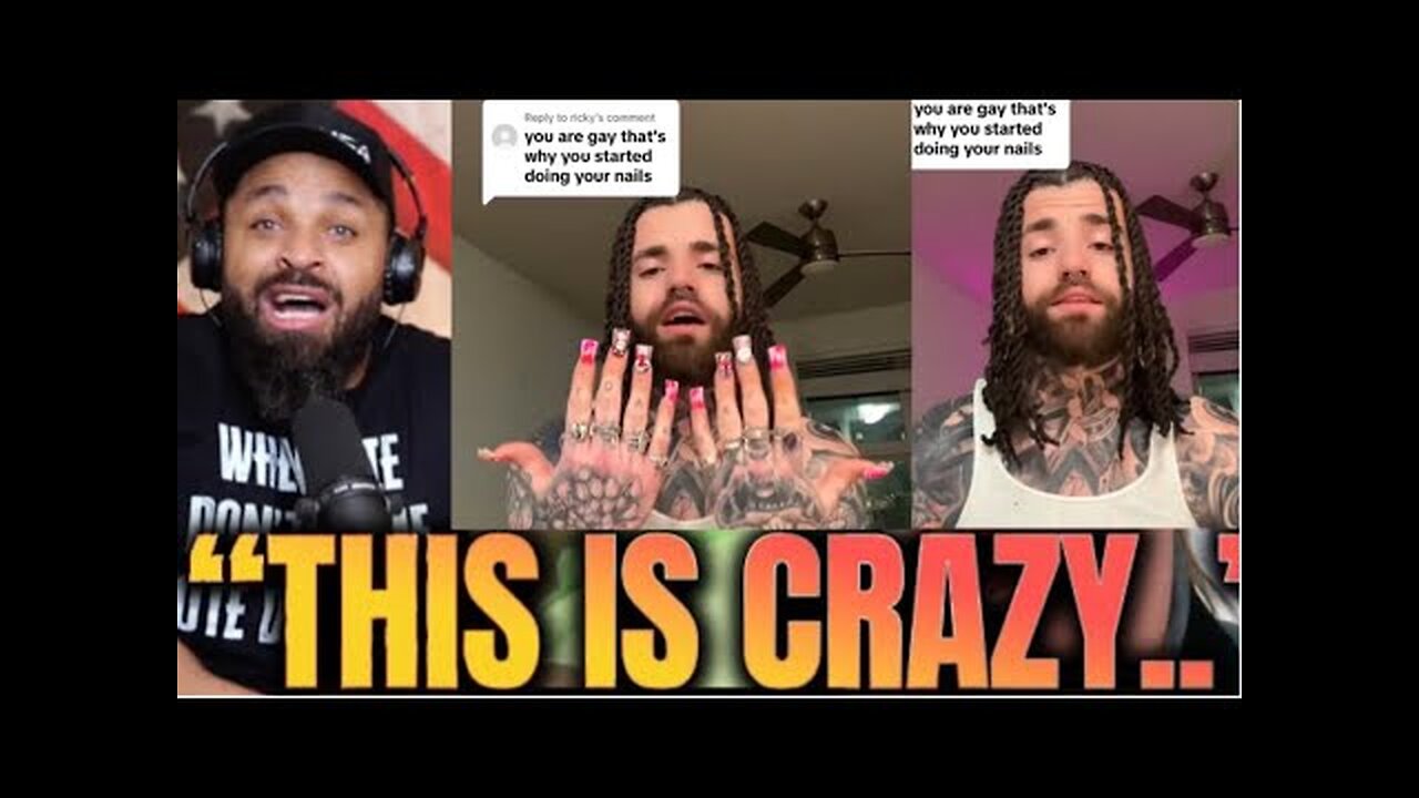 Tiktoker Gets ROASTED online for doing his NAILS like WOMEN!