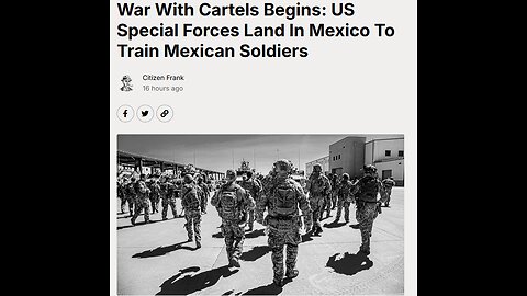 War with Cartels Begins: US Special Forces Land in Mexico to Train Mexican Soldiers!