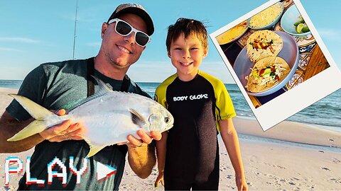 PERFECT Pompano Fish Tacos - Crystal Clear Beach Catch, Clean, & Cook