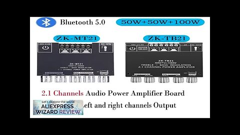 ZK-MT/TB21 2x50W+100W 2.1 Channel BT5.0 AUX Digital Sound Amplifier with Bluetooth Audio Review