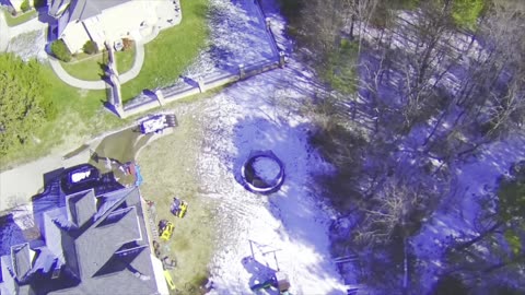 Short - Flying drone over snow