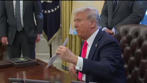 President Trump shows pictures of all the water California has now