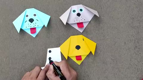 How to make a Paper Dog Tutorial _ Paper Puppy Crafts _ Easy Origami Dog