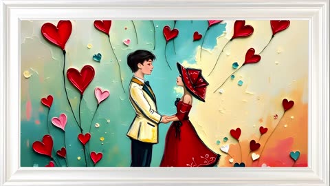 TV Screensaver | TV Static Screensaver | TV Art Screensaver Framed - Valentine's Day