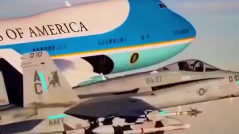 Trump was escorted on his way to Washington in Air Force One today 19.01.25