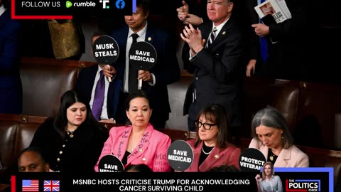 MSNBC hosts call Trump disgusting for acknowledging young cancer survivor.