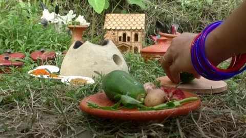 Mini food Making Pitha with Miniture Kitchen.