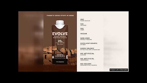 Evolve Plant Based Protein Shake, Double Chocolate, 20g Vegan Protein, Dairy Free, Review