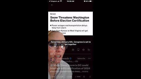 ❄️ Major Snow Storm in DC could interfere with certification of 2024 election tomorrow as most m