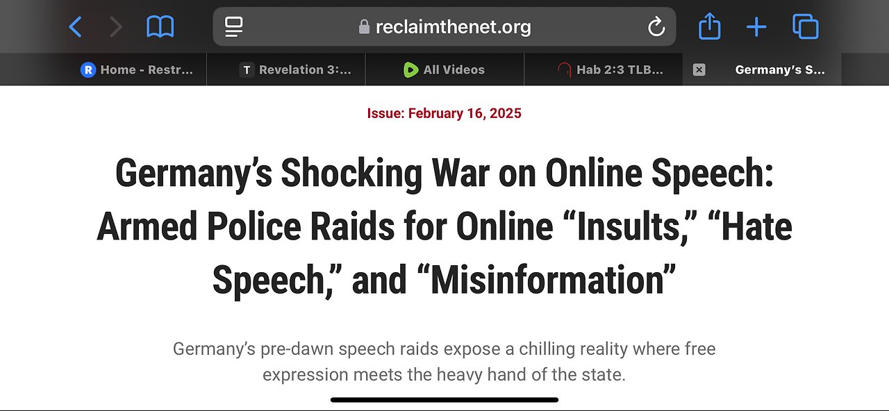 Germany’s Shocking War on Online Speech: Armed Police Raids for Online..