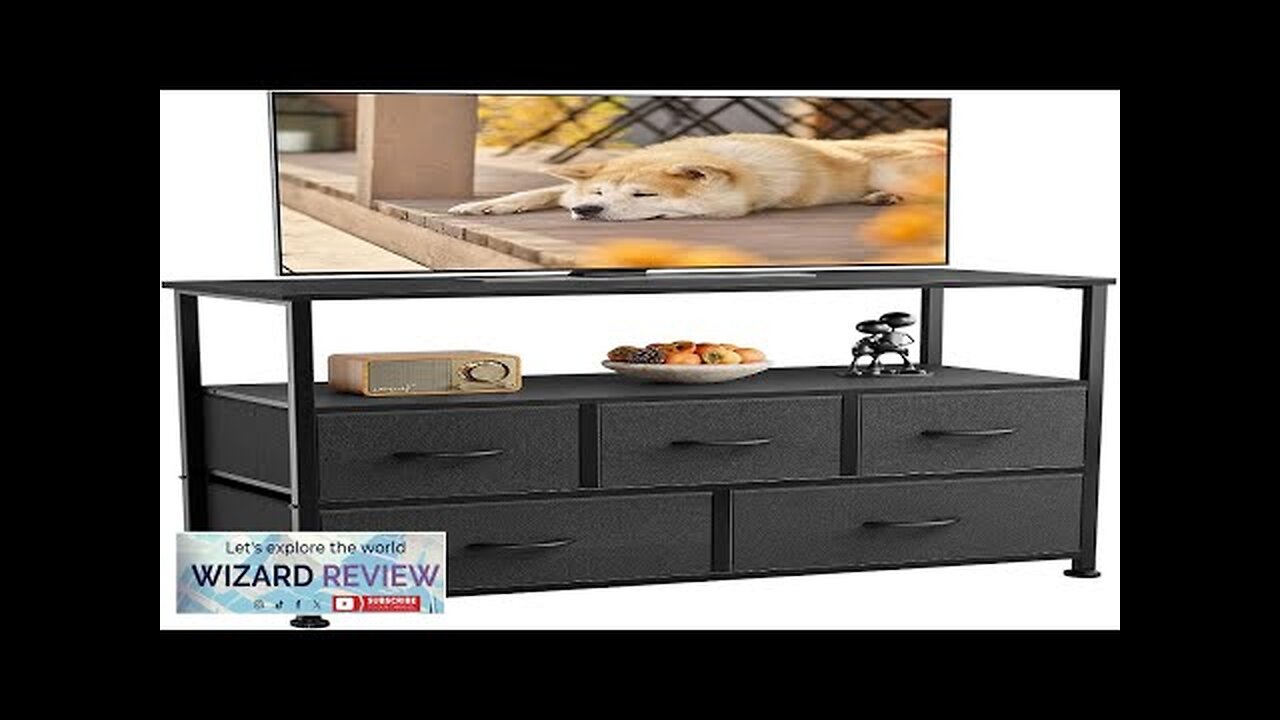 DUMOS TV Stand Dresser for Bedroom with 5 Fabric DrawerEntertainment Center Review