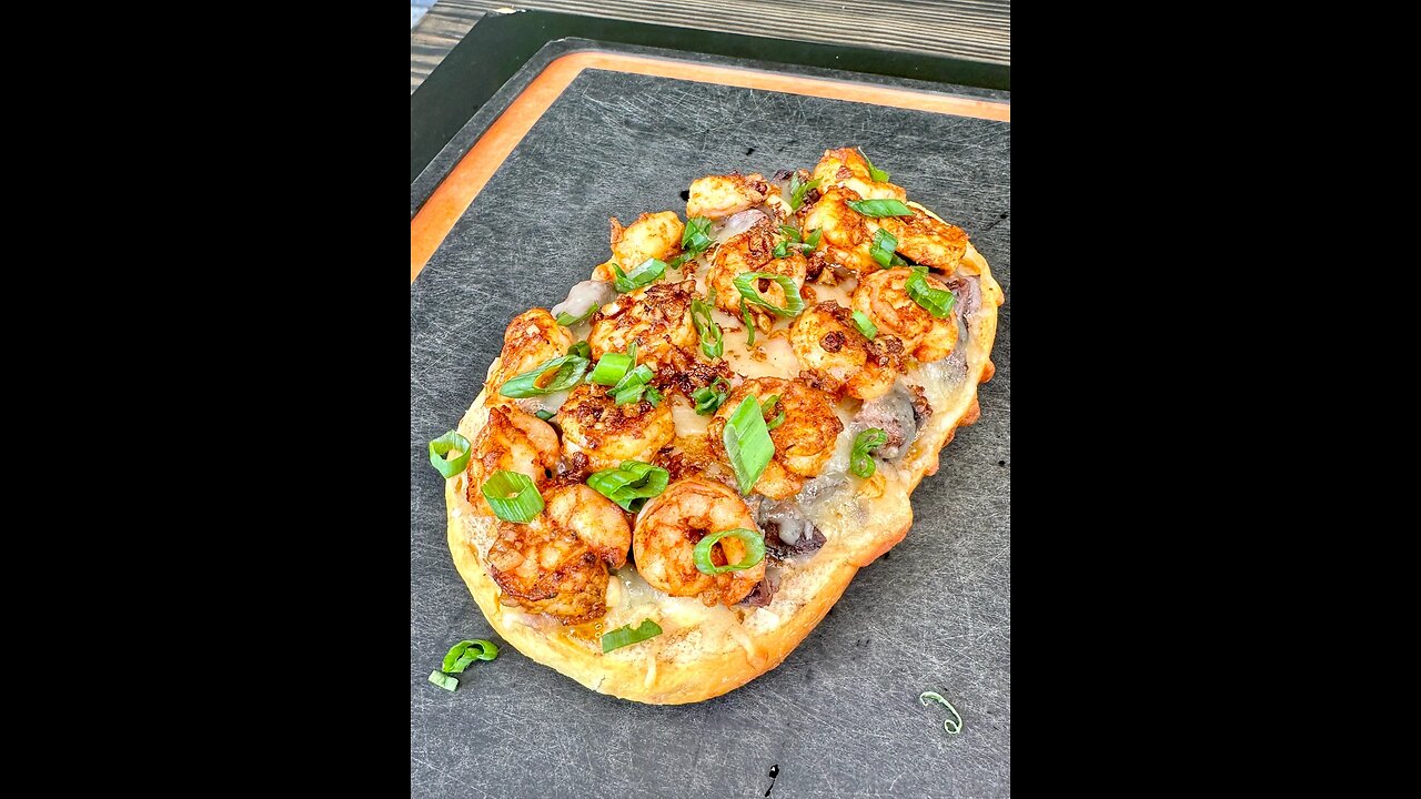 Steak and Shrimp Stuffed Bread