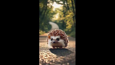 The kitten rescued the injured hedgehog