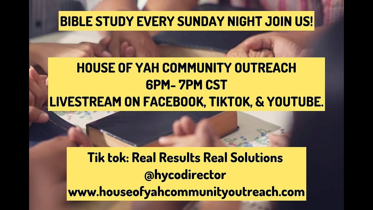 Bible study every Sunday night join us