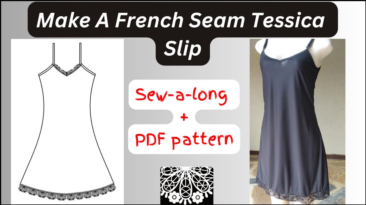 How To Sew French Seams On A laced Hemline Summer Slip + PDF Pattern | #diy#sewing#pdfsewingpatterns