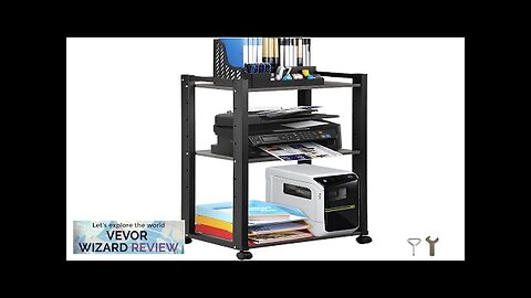 VEVOR Printer Stand 3-Tier Rolling Printer Cart Adjustable Storage Shelf Rack on Review