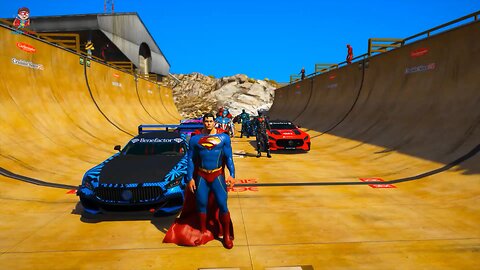 Children's educational animation superhero Spiderman superman Car driving Avenger