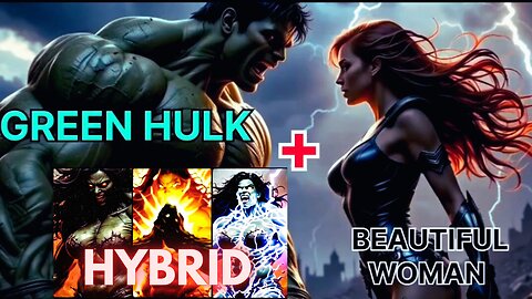 GREEN HULK AND BEAUTIFUL WOMAN HYBRID