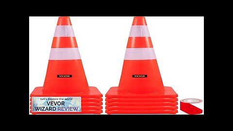 VEVOR Safety Cones 28 in/73 cm Height 10 PCS PVC Orange Traffic Review