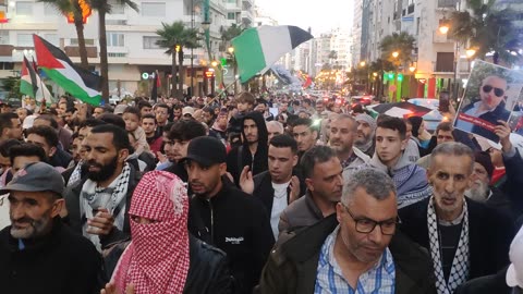 مسيرة شعبية بطنجة دعما لفلسطين و تنديدا بتصريحات ترامب 16 02 2025 نحو النصر والتحرير