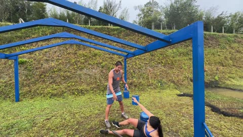 Girl Takes a Hard Fall on Fitness Challenge