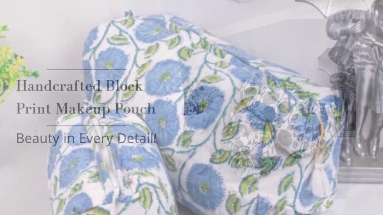 Handmade Hand Block Print Makeup Bags – Stylish & Eco-Friendly