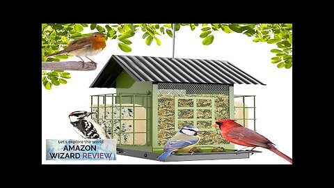 Bird Feeders for Outdoors Hanging Metal Bird Feeder with Double Suet Cage Review