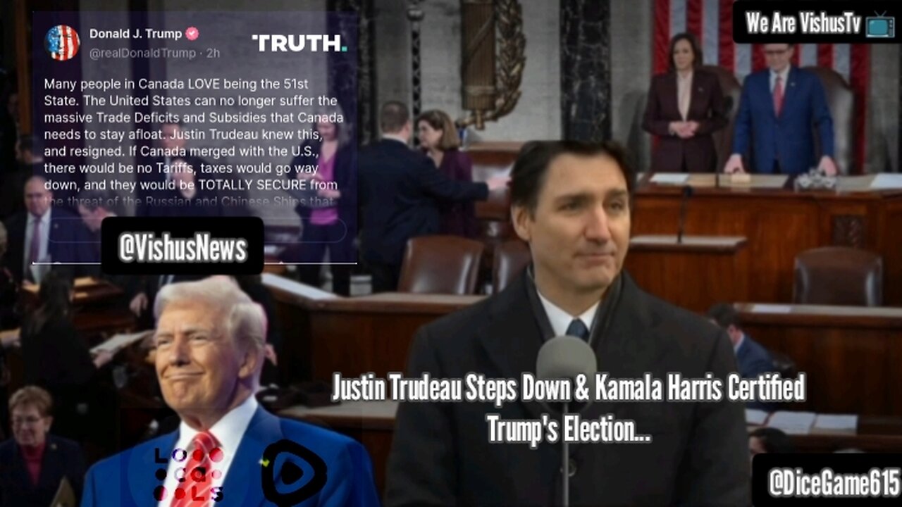 Justin Trudeau Steps Down & Kamala Harris Certified Trump's Election... #VishusTv 📺