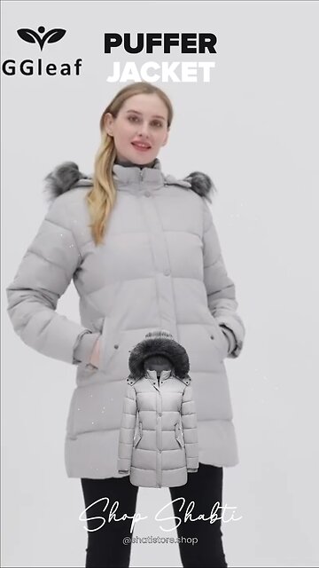 GGleaf Winter Warm Puffer Jacket with Fur Removable Hood❄️