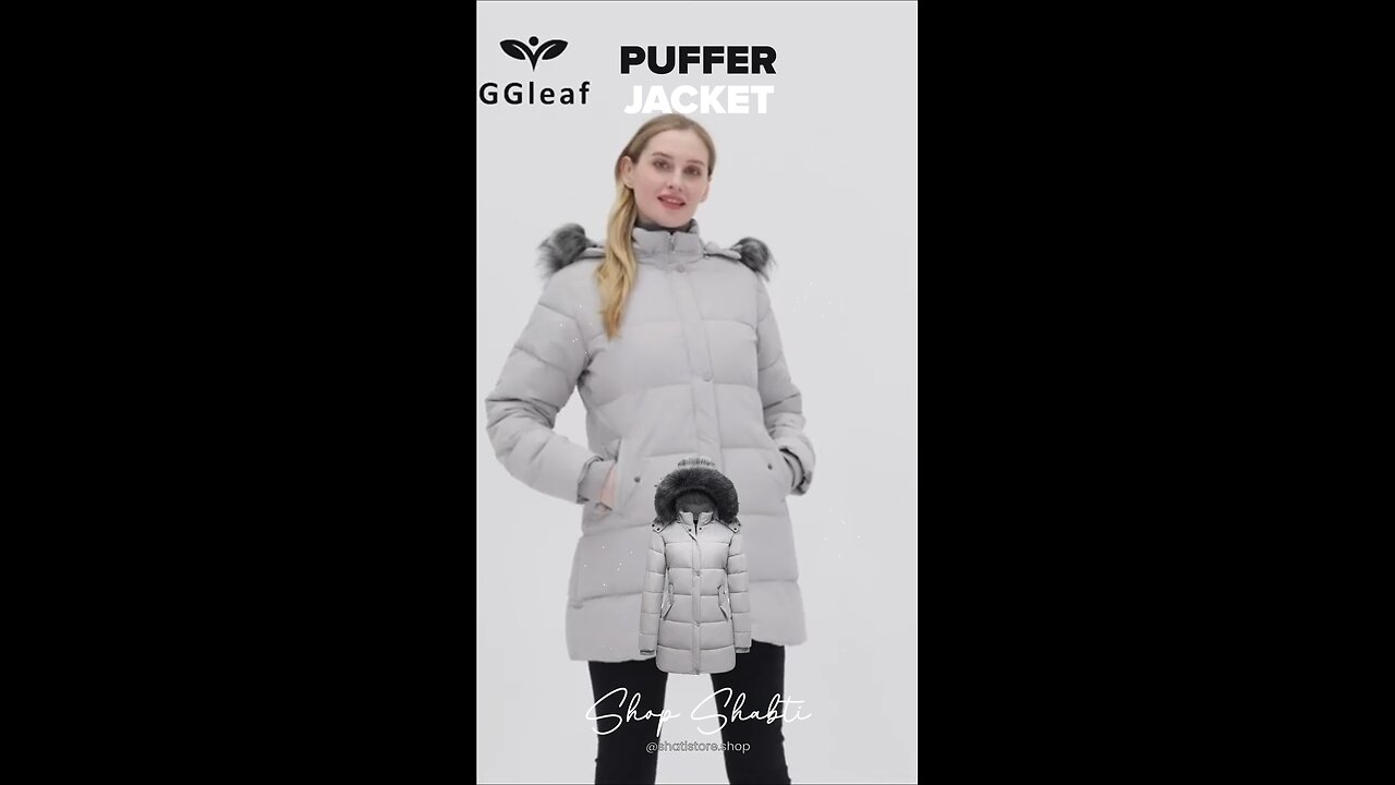 GGleaf Winter Warm Puffer Jacket with Fur Removable Hood❄️