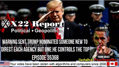 Ep. 3536b-Warning Sent,Trump Nominated Someone New To Direct Each Agency But One.He Controls The Top