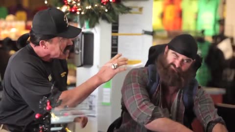 Arnold Schwarzenegger with a Ponytail and Mustache Playing a Prank at Gold's Gym