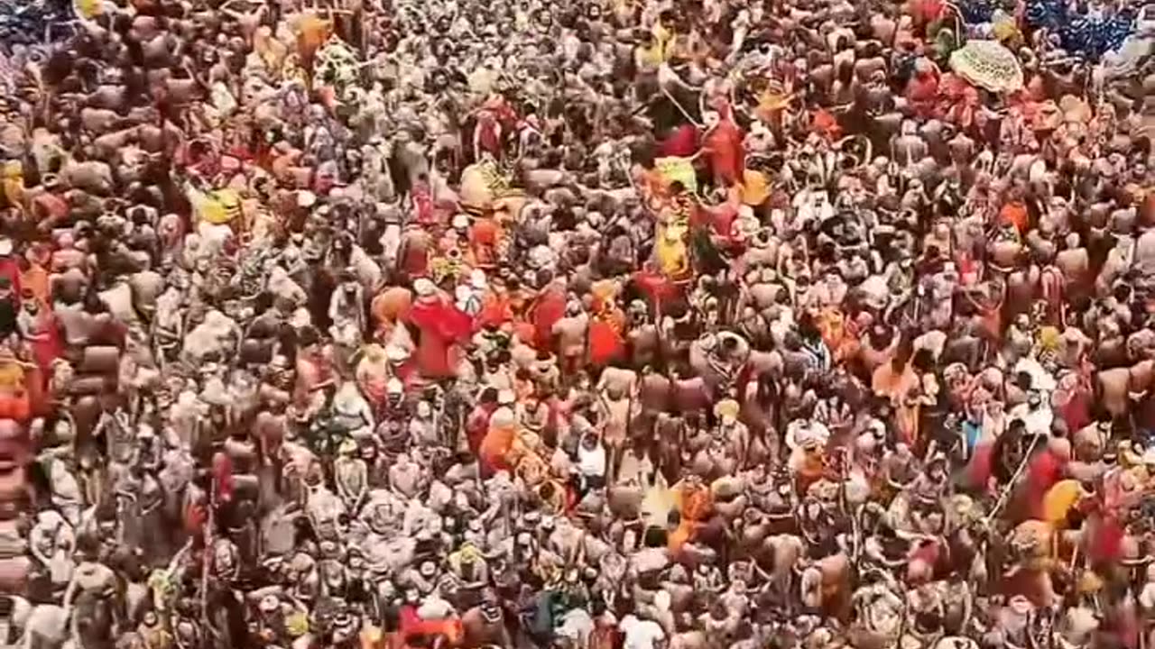 Watching the crowd of Maha Kumbh.