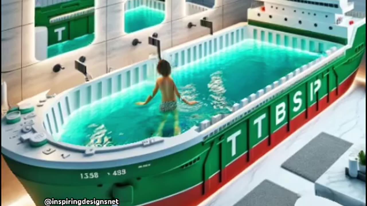 I never knew I needed a cargo ship bathtub until just now!🚢🚢😱👏