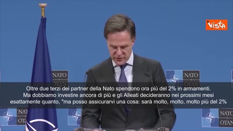 NOTIZIE DAL MONDO La NATO:'La spesa in armi dei Paesi Alleati(tra cui MERDALIA) aumenterà molto,molto,molto più del 2% del PIL' Oltre due terzi dei partner della NATO spendono ora più del 2% in armamenti.Lo ha detto il Segretario Generale