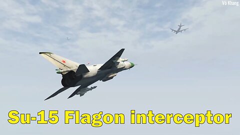 Su-15 Flagon interceptor fighter encounters Boeing 747 in the air