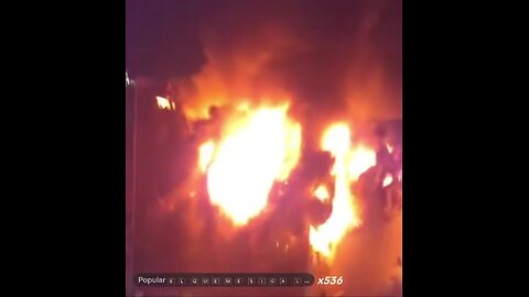 Massive blaze in Buenos Aires Argentina causes a building to collapse