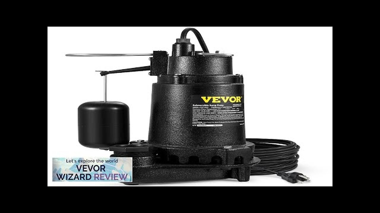 VEVOR 1HP Sewage Pump 5600 GPH Cast Iron Submersible Sump Pump Review