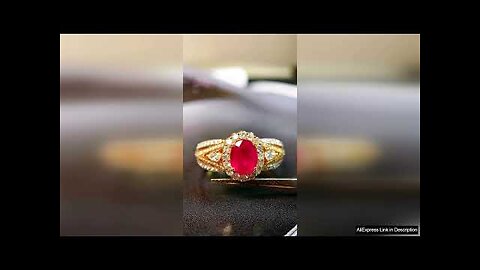 KUGG 18K Yellow Gold Rings Luxury Romantic Style Real Natural Ruby Review